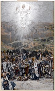 Ascension fra Oliebjerget, illustration til The Life of Christ, ca. 1884-96 (wc & gouache på pap) af James Jacques Joseph Tissot