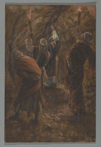The Chasm in the Rock in the Cave Beneath Calvary, illustration fra The Life of Our Lord Jesus Christ, 1886-94 (wc over grafit på papir) af James Jacques Joseph Tissot