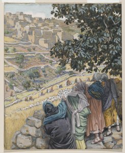 Disciplene spiser hvede, illustration fra Vor Herre Jesu Kristi liv (wc over grafit på papir) af James Jacques Joseph Tissot