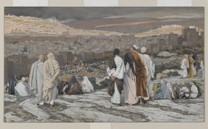 Disciplene, der har forladt deres gemmested Watch langvejs fra i Agony, illustration fra The Life of Our Lord Jesu Christ, 1886-94 (wc over grafit på papir) af James Jacques Joseph Tissot