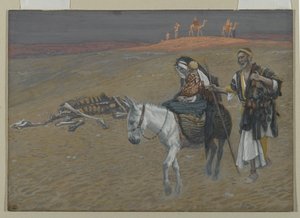 Flugten til Egypten, illustration fra Vor Herre Jesu Kristi liv (wc over grafit på papir) af James Jacques Joseph Tissot