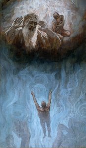 The Rich Man in Hell, illustration til The Life of Christ, ca. 1886-94 (wc & gouache på pap) af James Jacques Joseph Tissot
