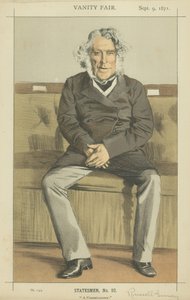 The Right Hon Russell Gurney (farve litho) af James Jacques Joseph Tissot