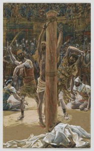 Scourging on the Back, illustration fra The Life of Our Lord Jesu Christ, 1886-94 (wc over grafit på papir) af James Jacques Joseph Tissot