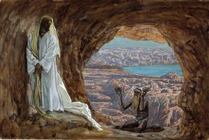 The Temptation in the Wilderness, illustration til The Life of Christ, ca. 1886-94 (wc & gouache på pap) af James Jacques Joseph Tissot