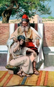 David og Abishag af J James Tissot - Bibelen af James Jacques Joseph after Tissot