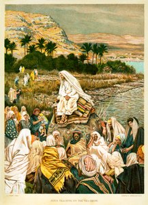 Jesus Undervisning på Sear Shore - St Mark - Bibelen af James Jacques Joseph after Tissot