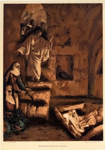 Lazarus opstandelse - Johannes, - Bibelen af James Jacques Joseph after Tissot