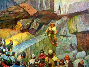 Samson i hulerne i Etam af Tissot - Bibelen af James Jacques Joseph after Tissot