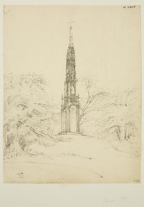Bristol High Cross i Stourhead Gardens, 25. maj 1819 (blyant på papir) af James Johnson