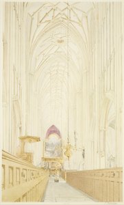 Skibet af St Mary Redcliffe, der ser mod øst med Hogarth-altertavlen