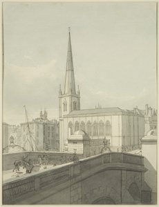 St Nicholas Church og en del af Bristol Bridge af James Johnson