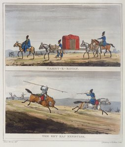 Takht-e-Ravan & T Kiya arbejder i motion af James Justinian (after) Morier