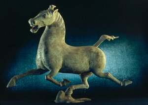 Han-dynastiets berømte flyvende hest fra Gansu-skulpturen. Lanzhou Gansu-provinsen, Pe...