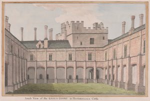 Herstmonceux Castle, East Sussex: South View af Green Court af James Lambert  of Lewes