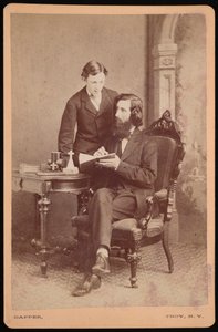 Portræt af Samuel Edward Warren 1831-1909 med elev, før 1877. af James M Capper