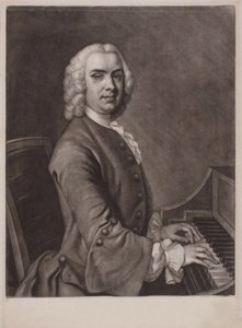 Portræt af organisten og komponisten John Stanley 1712-1786. af James MacArdell