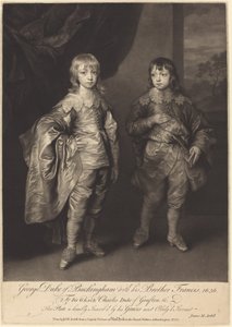 George Duke of Buckingham med sin bror Francis af James MacArdell after Sir Anthony van Dyck