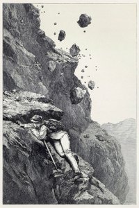 A Cannonade on the Matterhorn, fra Scrambles among the Alps i årene 1860 - 69, pub. 1871 af James Mahoney
