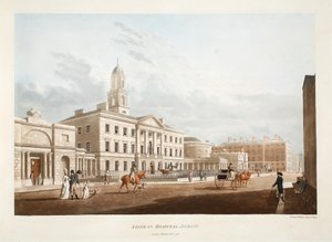 Liggende hospital, Dublin, 1795 (håndfarvet gravering)
