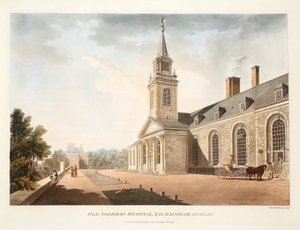 Old Soldiers Hospital, Kilmainham, Dublin, 1794 (håndfarvet gravering)