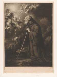 Knælende Sankt Frans af Paola i bøn af James McArdell