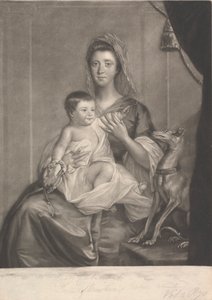 Lady Jane Cathcart (født Hamilton) og hendes søn af James McArdell