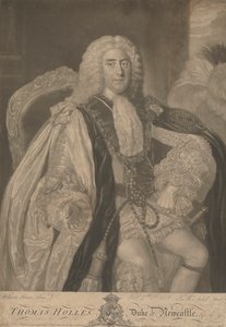 Thomas Pelham-Holles, 1. hertug af Newcastle upon Tyne og 1. hertug af Newcastle under Lyme af James McArdell