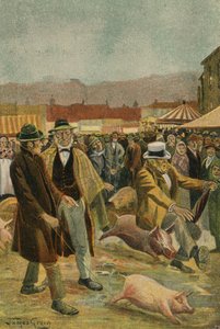 Et irsk grisemarked (farvelitografi) af James McGavin Greig