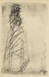 [76] Indtryk fra annullerede plader af Whistler - Fumette Standing. af James Abbott McNeill Whistler