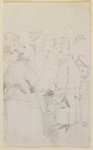 En gruppe af figurer omkring en braser af James Abbott McNeill Whistler