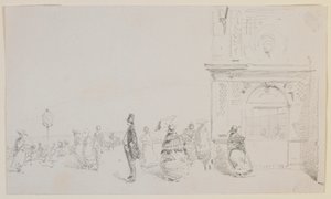 En gruppe figurer på en esplanade af James Abbott McNeill Whistler