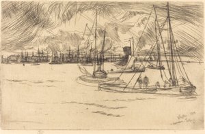 Amsterdam fra Tolhuis af James Abbott McNeill Whistler