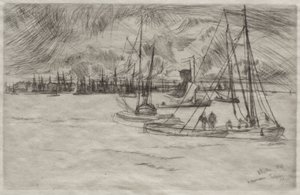 Amsterdam set fra Tolhuis af James McNeill Whistler