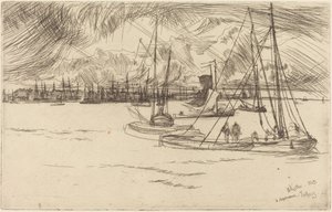Amsterdam set fra Tolhuis af James McNeill Whistler