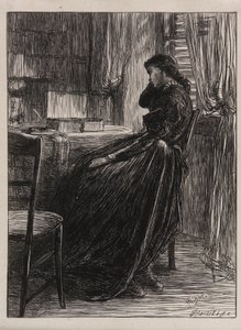 En illustration til <em>Forsøgsprædikenen</em> af James Abbott McNeill Whistler