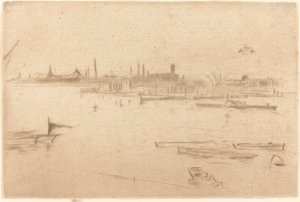 Battersea: Dawn af James Abbott McNeill Whistler