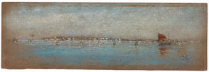 Blå og sølv - øerne, Venedig af James Abbott McNeill Whistler