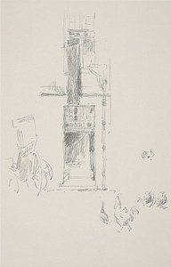 Haner og høns, Hôtel Colbert af James Abbott McNeill Whistler