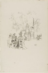 Samtale under statuen, Luxembourg-haven af James Abbott McNeill Whistler
