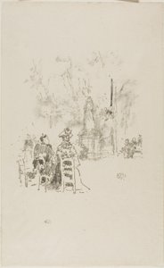 Samtale under statuen, Luxembourg-haven af James Abbott McNeill Whistler