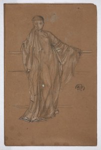 Draperet figur ved et rækværk af James Abbott McNeill Whistler