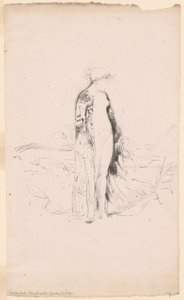 Draperet model, stående ved en sofa af James Abbott McNeill Whistler