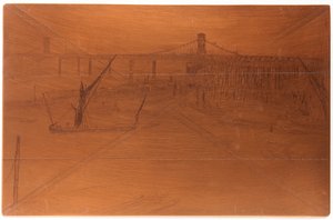 Ætseplade: Old Hungerford Bridge af James Abbott McNeill Whistler