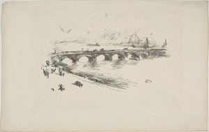 Aften, Little Waterloo Bridge af James Abbott McNeill Whistler