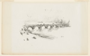 Aften, Little Waterloo Bridge af James Abbott McNeill Whistler