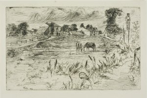 Landskab med heste af James Abbott McNeill Whistler