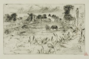 Landskab med heste af James Abbott McNeill Whistler