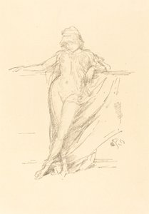 Lille draperet figur, skæv af James Abbott McNeill Whistler