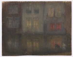 Nocturne: Black and Red-Back Canal, Holland af James Abbott McNeill Whistler